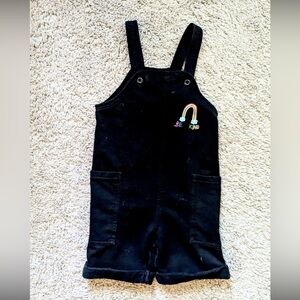 Black Kids Overalls with Rainbow Embroidery Be Kind Rainbow Pride 3T